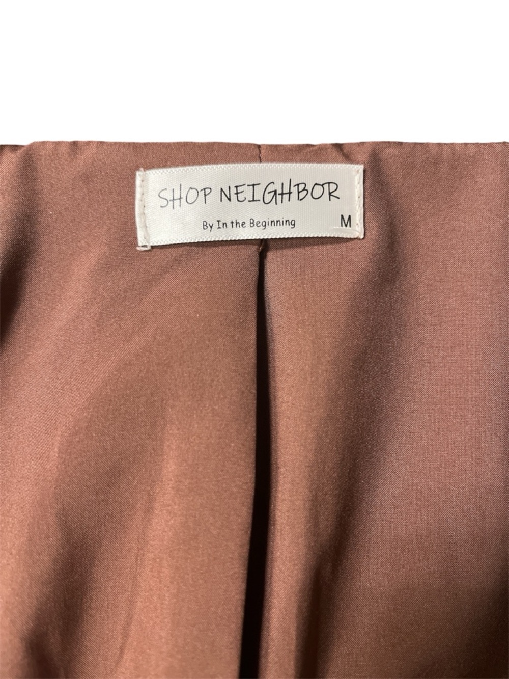 Women's Brown Faux Leather Single-Button Blazer - Picture 2 of 3